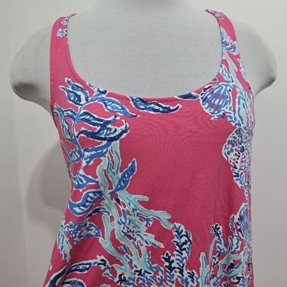 Lilly Pulitzer Samba Monterey Racerback Pima Cotton Pink Multi-color Size XS - Picture 10 of 12
